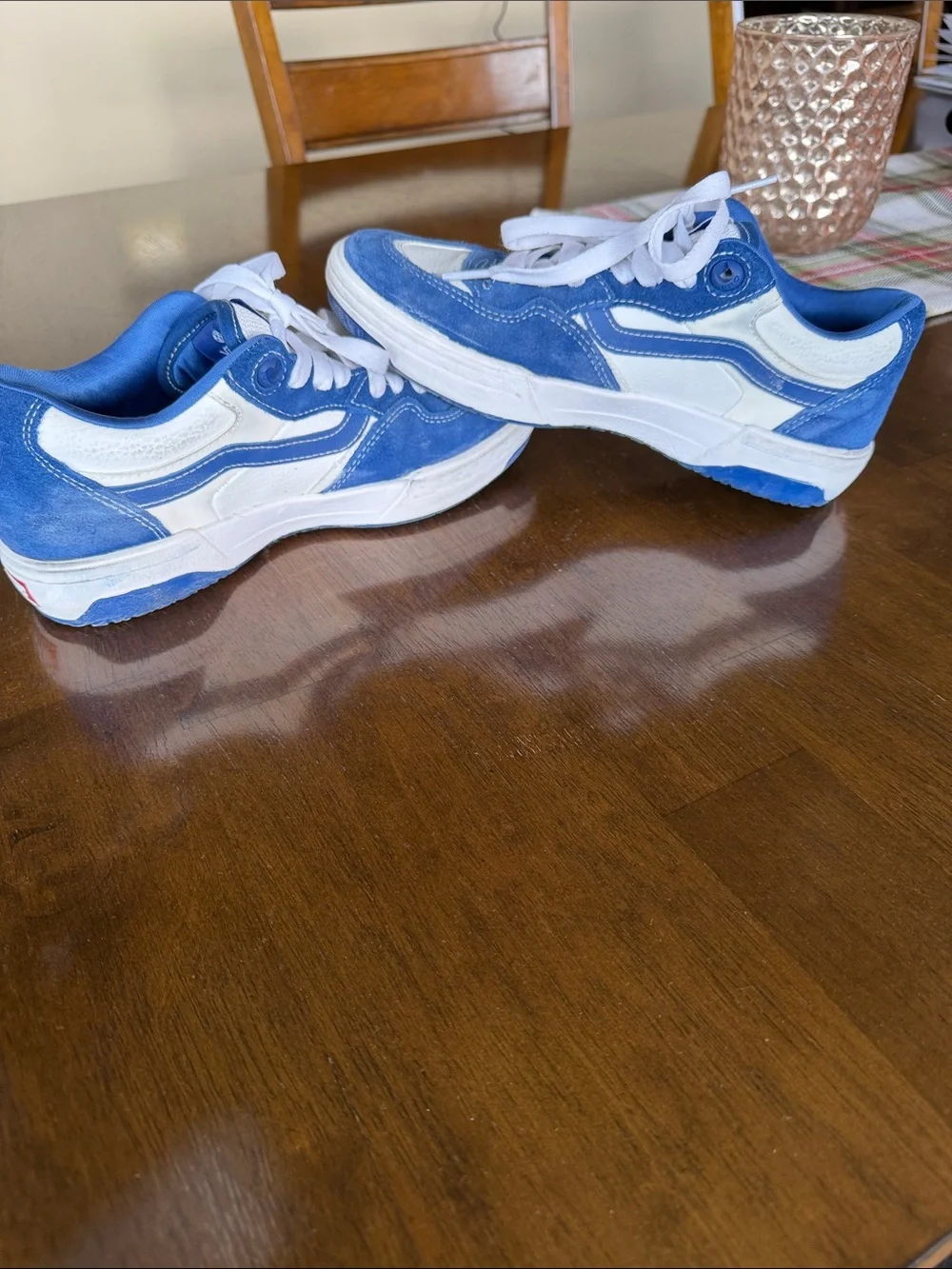 Vans Blue and White Skate Sneakers